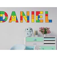 Personalised Building Block Wall Stickers