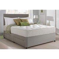 Suede Divan Bed With Memory Foam Mattress & Headboard - 4 Colours!