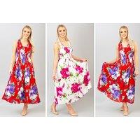 Long Cotton Flower Dress - 6 Designs! - Green