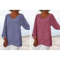 Women'S Loose Striped Summer Blouse - 6 Colours