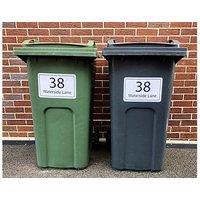 Large Personalised Wheelie Bin Stickers - 3-Pack, Custom Number & Street Name