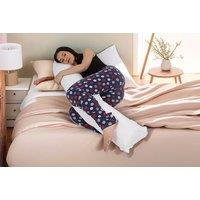 Large Orthopaedic L-Shaped Pregnancy Pillow - 5Ft Hollowfibre Support With Optional Polycotton Pillowcase In 7 Colours
