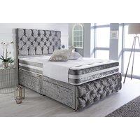 Crushed Velvet Divan Bed Set - Includes Mattress & Headboard!