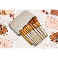 12Pc Makeup Brush Set & Metal Case