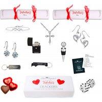 Valentines Day Crackers Set Made With Crystals From Swarovski - Silver