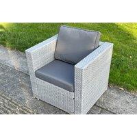 Weather-Resistant Rattan Grey Garden Armchair