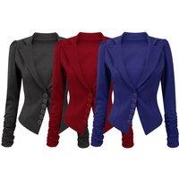 Women'S Ruched Button Blazer - 6 Uk Sizes & Colours!