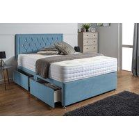 Plush Velvet Divan Bed With Mattress - 6 Sizes & Drawer Options