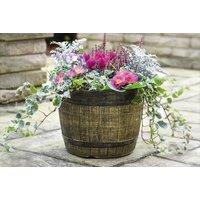 Whiskey Barrel Patio Plant Pots - Weatherproof