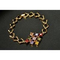 Diamond-Shaped Gemstone Bracelet - Rose Gold Plated!