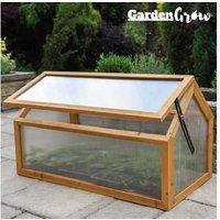Garden Grow Wooden Cold Frame Storage Shelter - Durable Fir Wood, Weather Protection, Easy-Access Hinged Lid