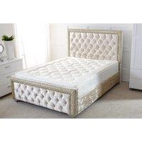 Glitter Sleigh Bed W/Memory Form Sprung Mattress