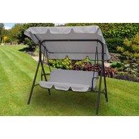 Weather-Resistant 3-Seater Swing Chair With Adjustable Canopy - Grey