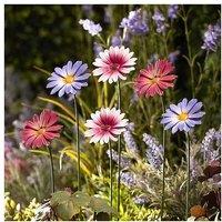 6 Or 12 Weather-Resistant Metal Daisy Flower Stakes - Pink/Purple Garden Decor