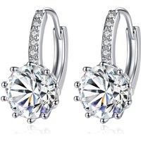 Rhodium Plated Earrings Made With Crystals