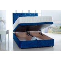 Velvet Fabric Ottoman Bed W/Memory Foam Mattress