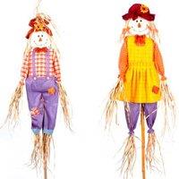 Enchanting Scarecrow Duo - Rustic Garden Guardians