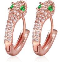 Rose Gold & Emerald Snake Earrings