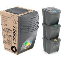 PRICE DROP! Set of 3 Stackable 25L Recycling Bins - Space-Saving Waste Organiser for Home & Office