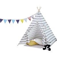 Kids Canvas Teepee Tent - Pink, Striped Or White