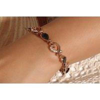 Linked Heart Rose Gold And Crystal Bracelet - 4 Colours