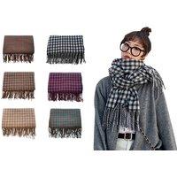 Women'S Checked Tassel Scarf - 6 Colours!