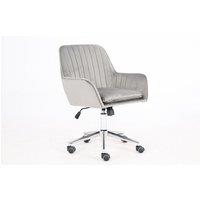 Velvet Upholstered Office Chair - Grey, Blue Or Green