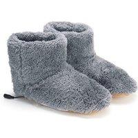 Unisex Grey USB Rechargeable Heated Slippers - Cosy Unisex Footwear for Summer Evenings