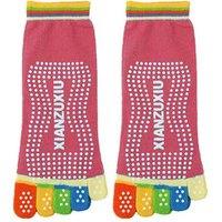 Unisex Women'S Pink Cotton Non-Slip Yoga & Pilates Grip Socks - Breathable Studio Footwear