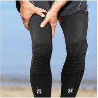 Large Black Knee Compression Sleeve - Elastic Support, Breathable, Gym & Running