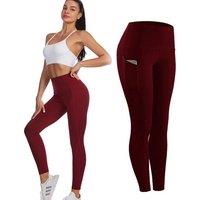 Women'S High Waist Fitness Leggings - 5 Uk Sizes & 3 Colours - Blue