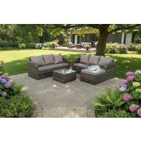 Grey 7-Seater Rattan Corner Sofa Set