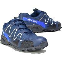 Men'S Lightweight Mesh Running Trainers - Sport Lace-Up, Black & Navy