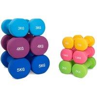 Neoprene Dumbbell Weights - Up To 5Kg!
