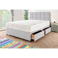Grey Divan Bed With Storage & Headboard