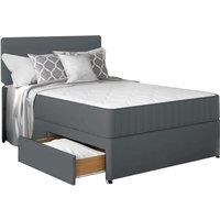 Grey Fabric Divan Bed with Storage & Mattress