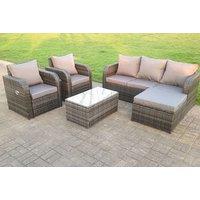 Weather-Resistant Rattan Reclining Garden Furniture Set - 6 or 7-Seater