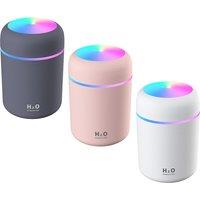 Mini Usb Humidifier With Light - White, Pink & Grey!