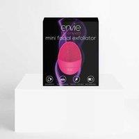 Envie Mini Facial Exfoliator - 3-in-1 Sonic Cleansing Brush, Waterproof, Rechargeable, Compact Design - Pretty in Pink