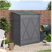 Outsunny Wooden Garden Shed Tool Cabinet Box - Secure & Stylish Storage Solution