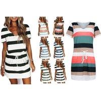 Women'S Casual Striped T-Shirt Dress - 6 Colours!