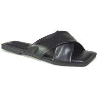 Unisex White Women'S Criss Cross Slip-On Sandals - Synthetic Pu Summer Footwear