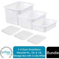 Orthex Smartstore Baskets With Stackable Lids - White