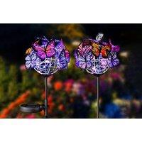 2Pcs Solar Powered Butterfly Ball Lights