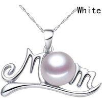 Silver Tone Mom Pearl Pendant