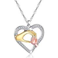 Caring Hands Crystal Heart Pendant