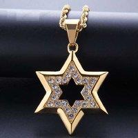 Dazzling Golden Star Crystal Pendant Necklace