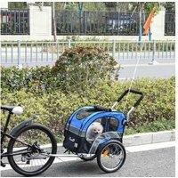 Pawhut Dog Bike Trailer Pet Stroller - Blue