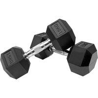 Hex Dumbbell Weight - Heavy-Duty Rubber-Coated, Solid Cast Iron, 12.5kg-20kg Free Weights for Home Gym