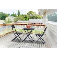 Outsunny 3Pc Foldable Rattan Bistro Set